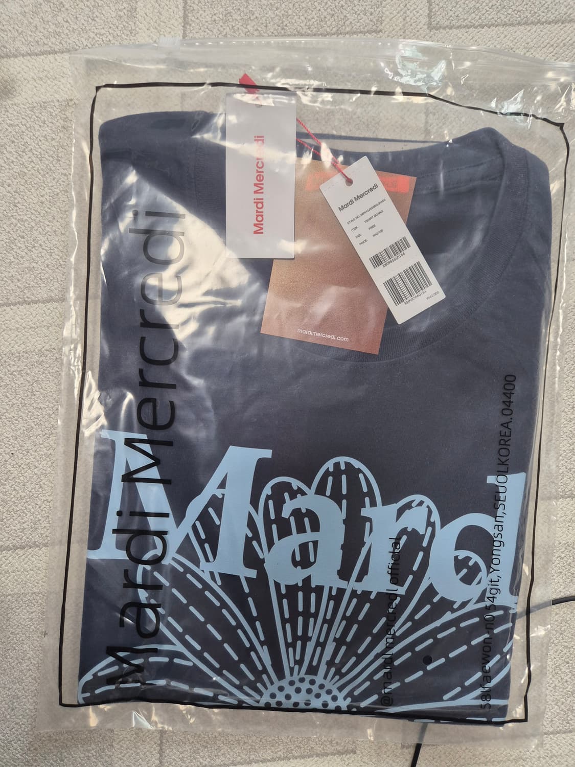 마르디 메크르디 티셔츠 네이비 새상품 미개봉 상품이미지3