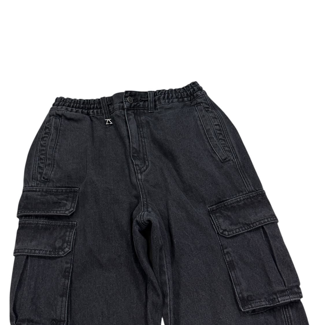 지오송지오 카고 데님 조거팬츠 바지 블랙 78 상품이미지2