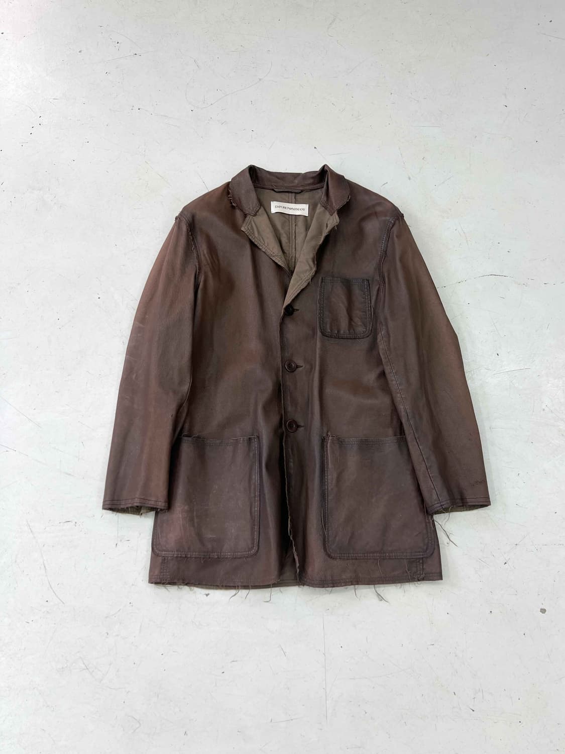 00s 엠포리오 아르마니 인사이드 아웃 레더 자켓  상품이미지1