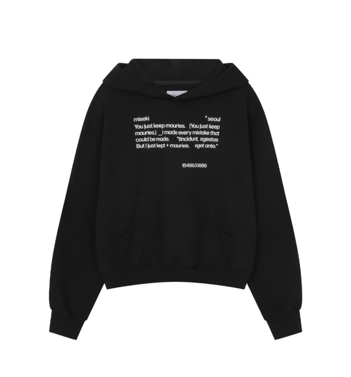 미세키서울 후드티 블랙 Quote sweat hoodie BLACK 상품이미지1