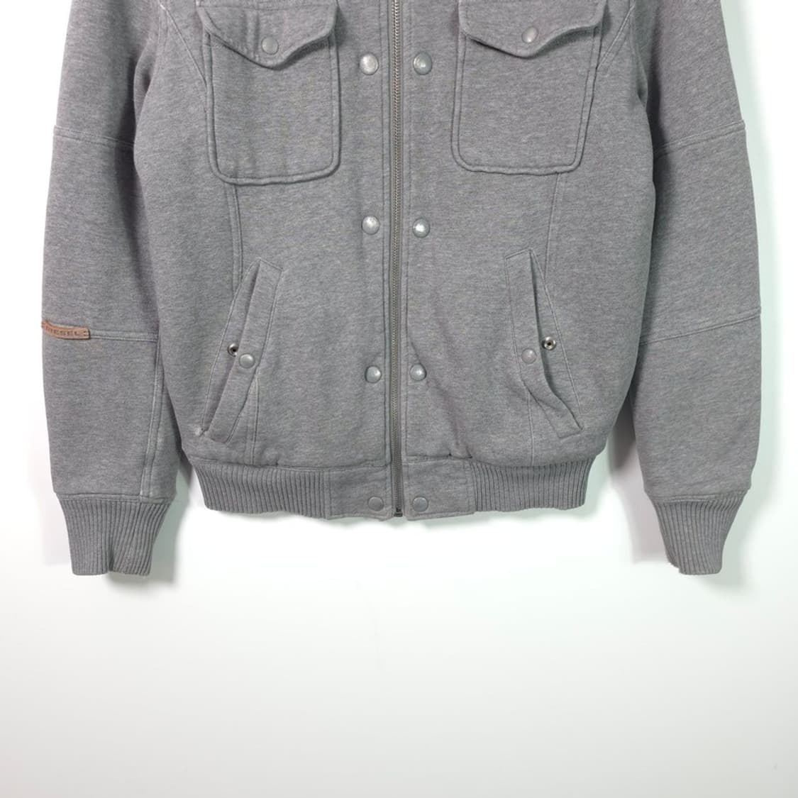 Diesel Grey Sherpa Lined Hoodie Jacket M 상품이미지4