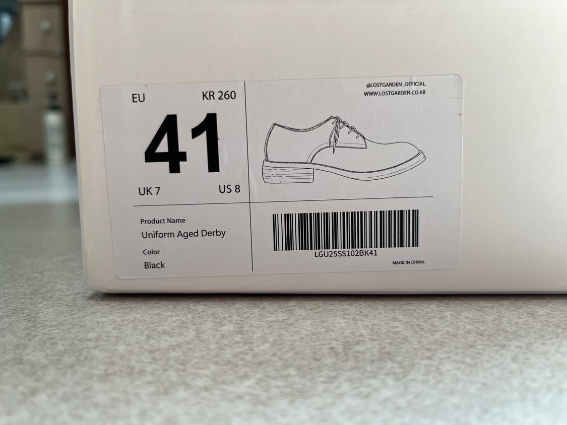 로스트가든  UNIFORM Aged 더비 41사이즈 팝니다 상품이미지4