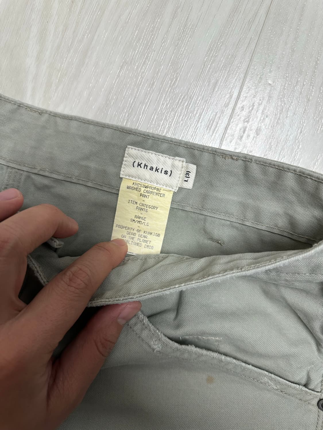 카키스 워시드 카펜터 팬츠 그레이 L 상품이미지3