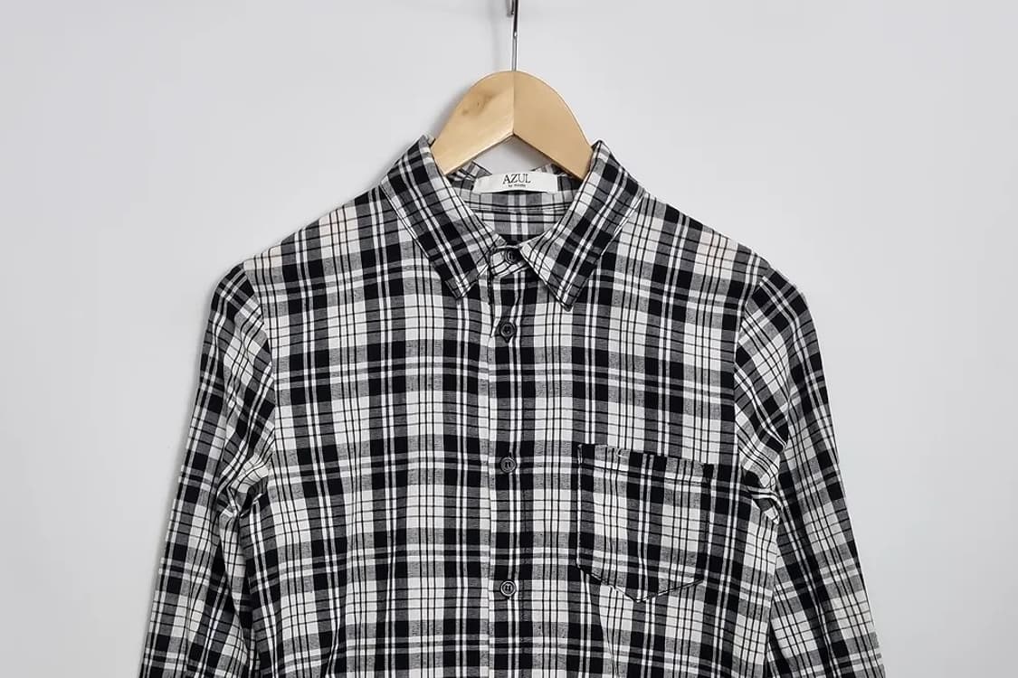 AZUL BY MOUSSY 블랙 체크 슬림핏 셔츠  상품이미지3