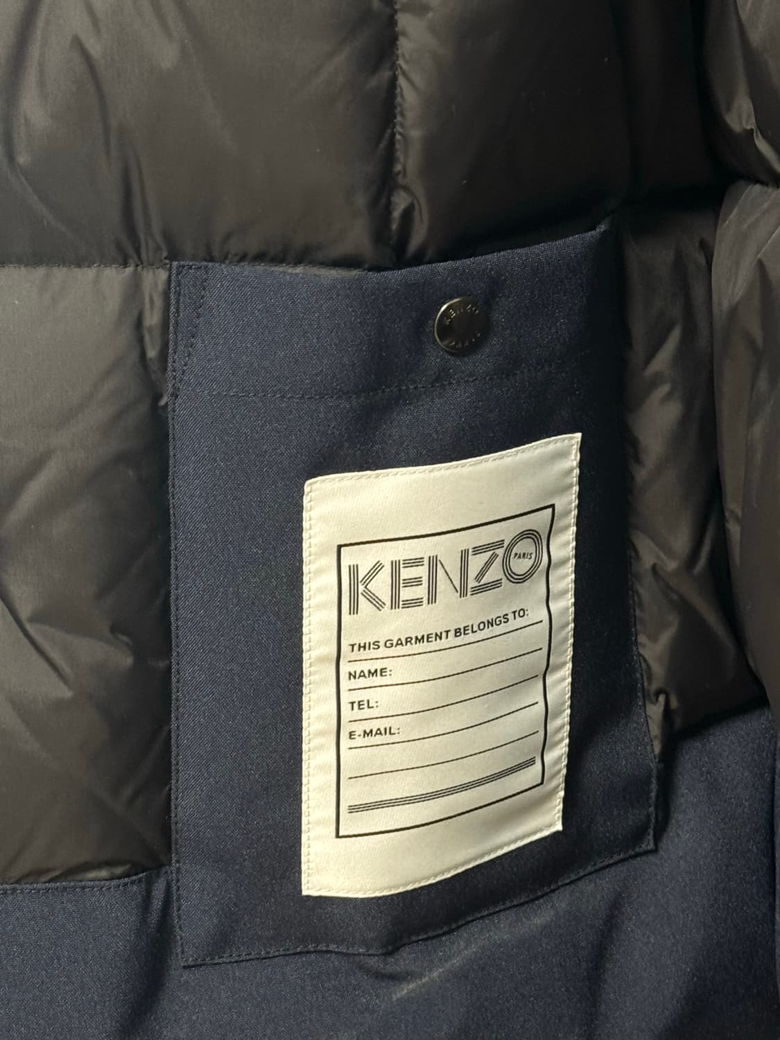 (구매가130만원)겐조 로고 패치 롱 다운 패딩 후드 자켓 NVY 상품이미지8