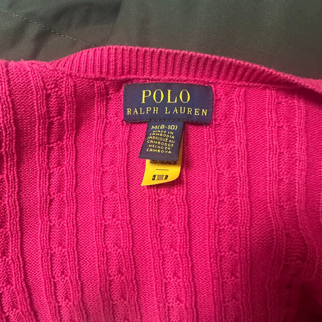 폴로 랄프로렌 걸즈 케이블 꽈배기 가디건 핑크 상품이미지2