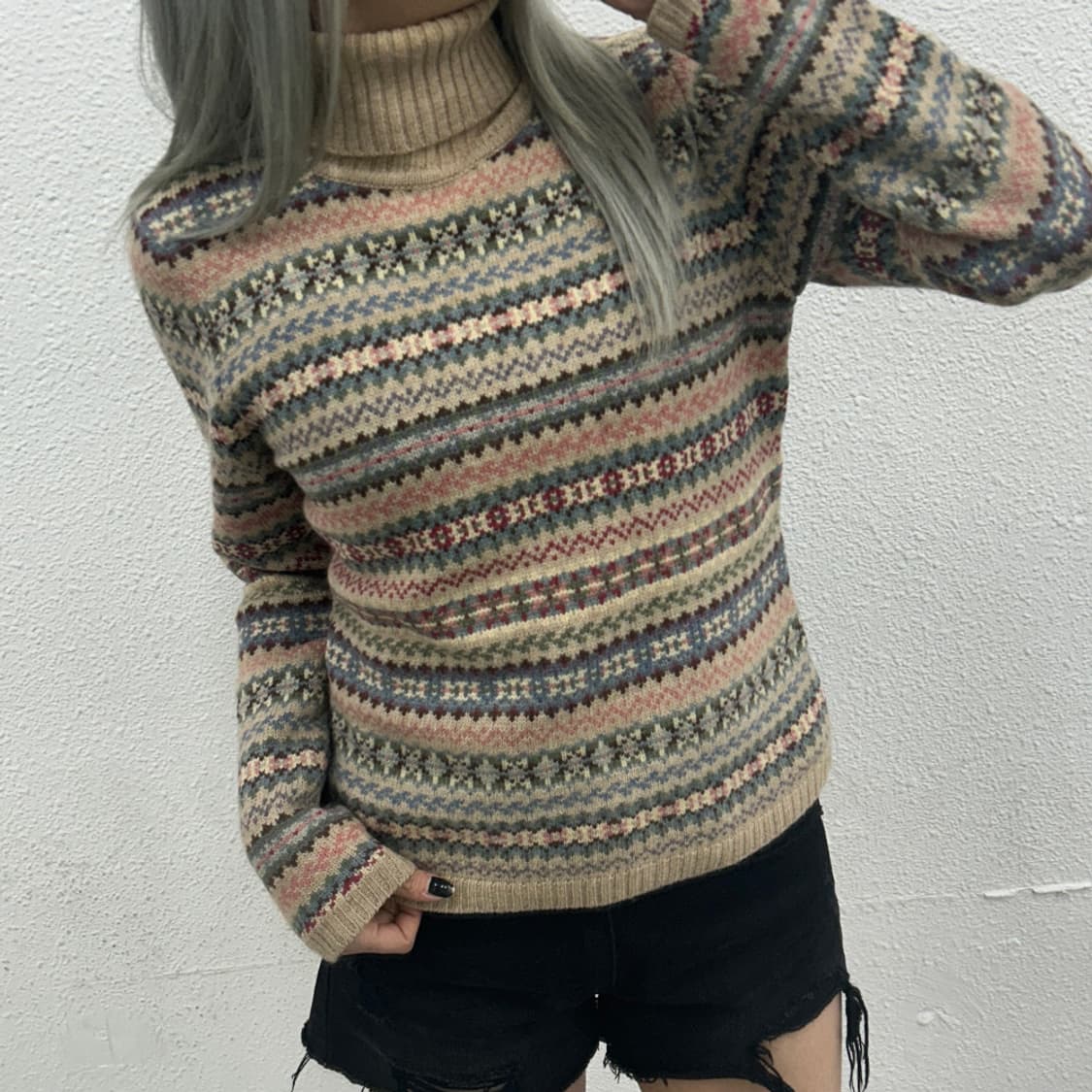 폴로 랄프로렌 에스닉패턴 베이지 폴라 니트 S 상품이미지1