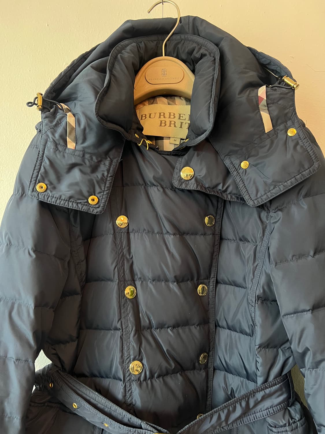 버버리 여성 네이비 구스다운패딩점퍼 후드패딩점퍼 상품이미지1