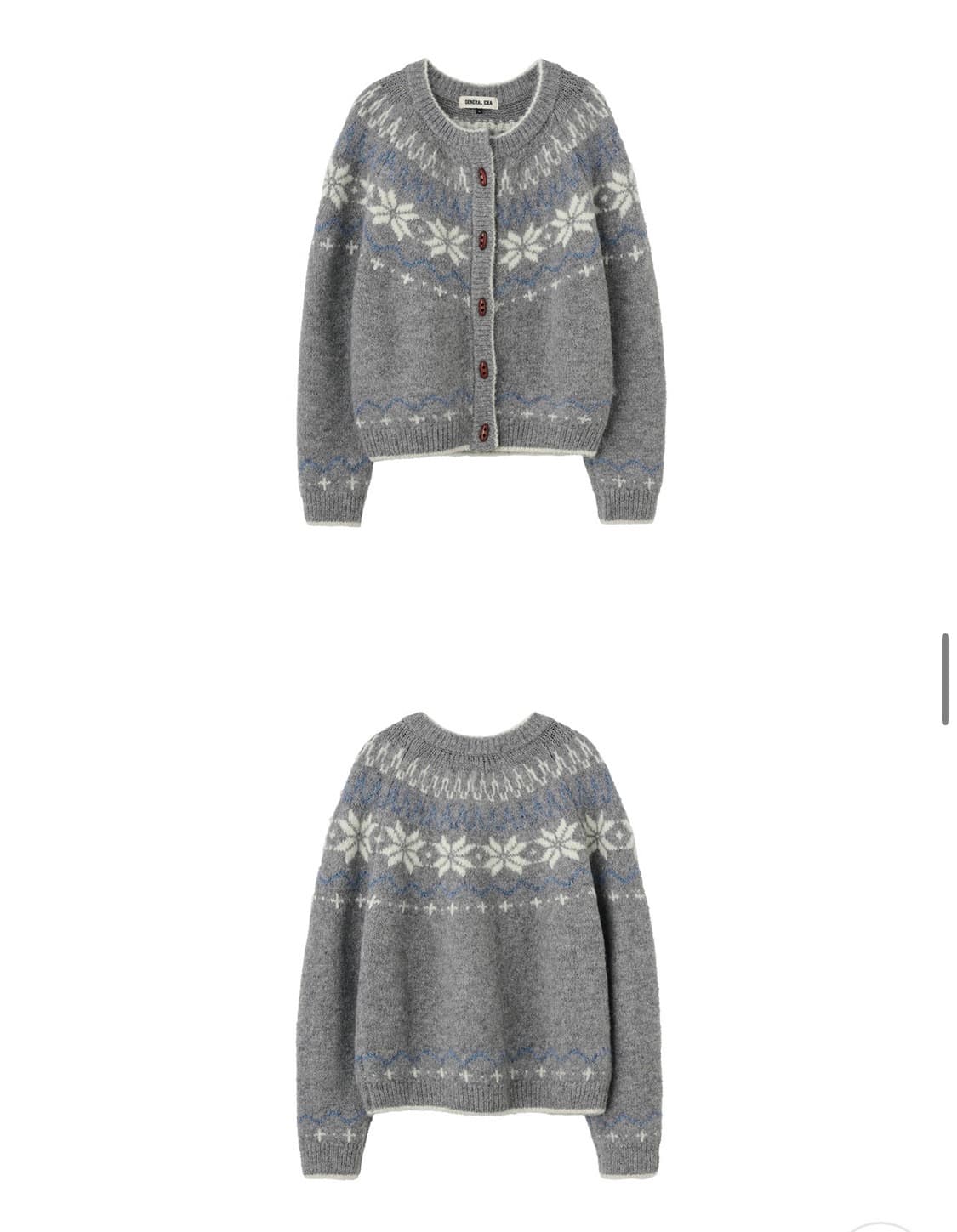 제너럴아이디어 울 노르딕 더플 가디건 S 상품이미지2