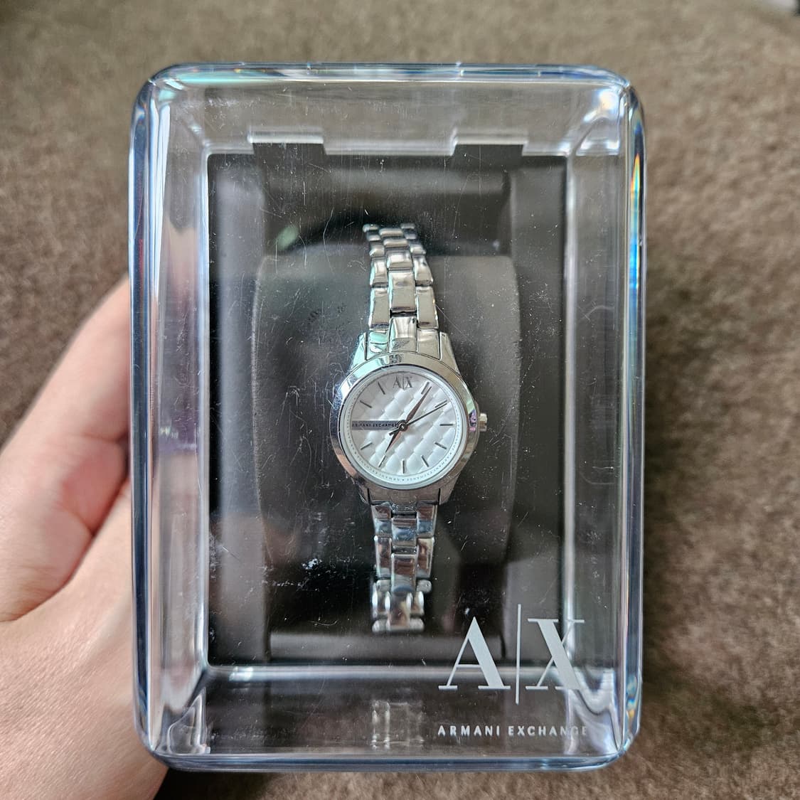 [새제품] 아르마니 실버 메탈 체인 시계 여성용 상품이미지3