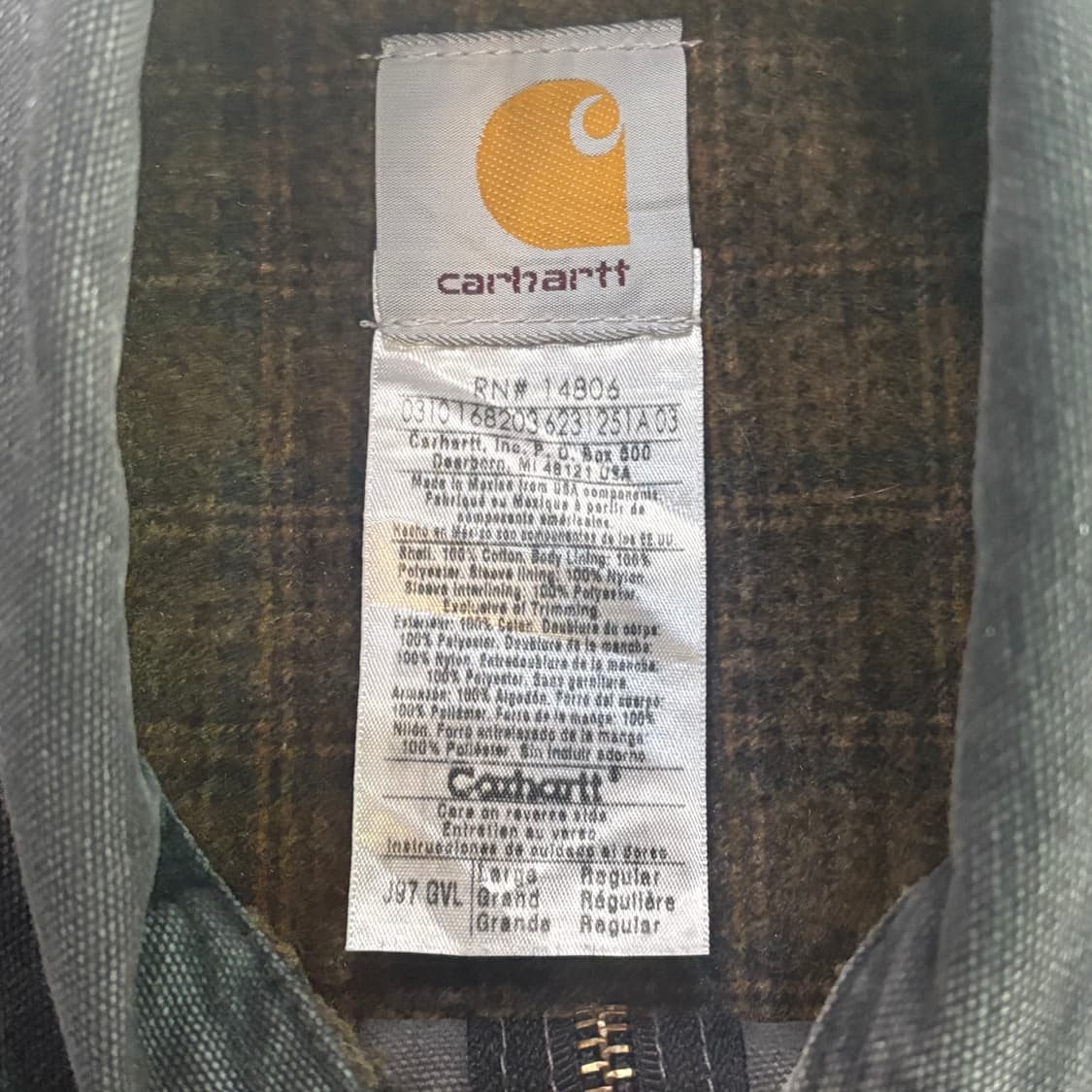 00s USA 칼하트 디트로이트 자켓 그레이 GVL 상품이미지6