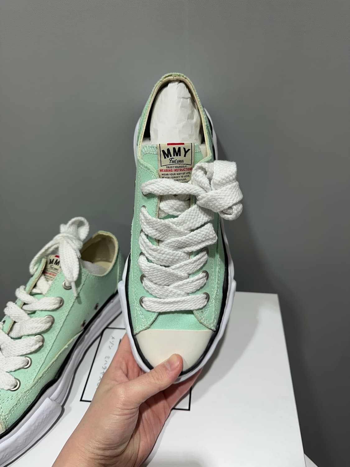 (정품/새상품) 미하라 야스히로 블루 피터슨 OG솔 캔버스 로우 스니커즈 상품이미지1