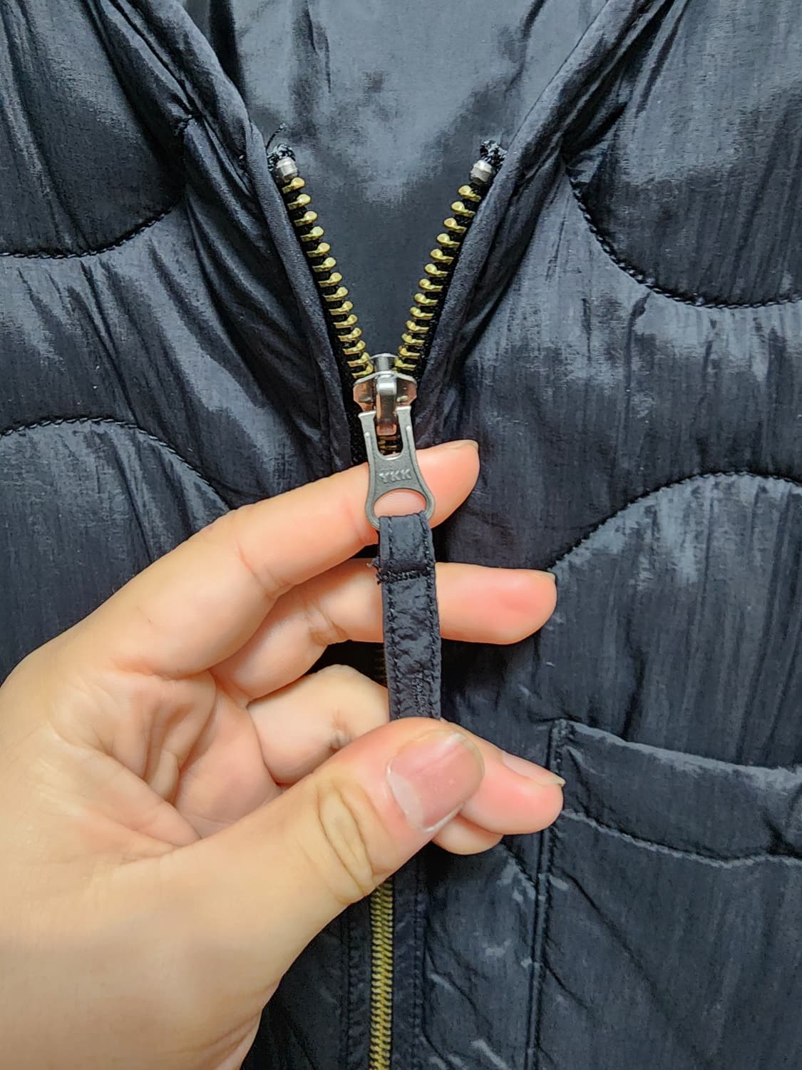 (빅사이즈) 아메카지 YKK지퍼 퀼팅 베스트 상품이미지3