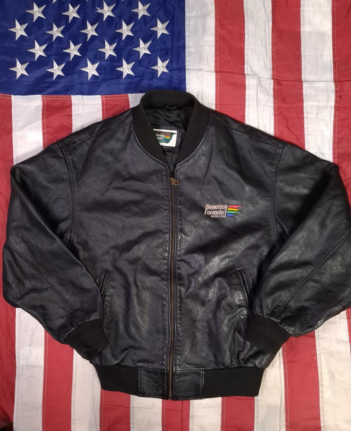 오리지날 80's 영국제조 베네통포뮬라 리얼레더 MA-1 항공자켓 상품이미지3