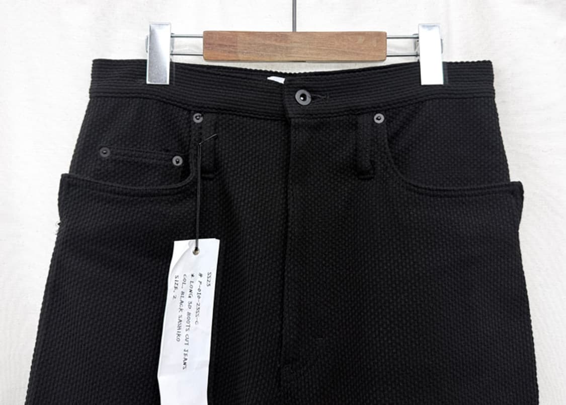 코자부로 23SS 롱 3D 부츠컷 팬츠 사시코 블랙 상품이미지2