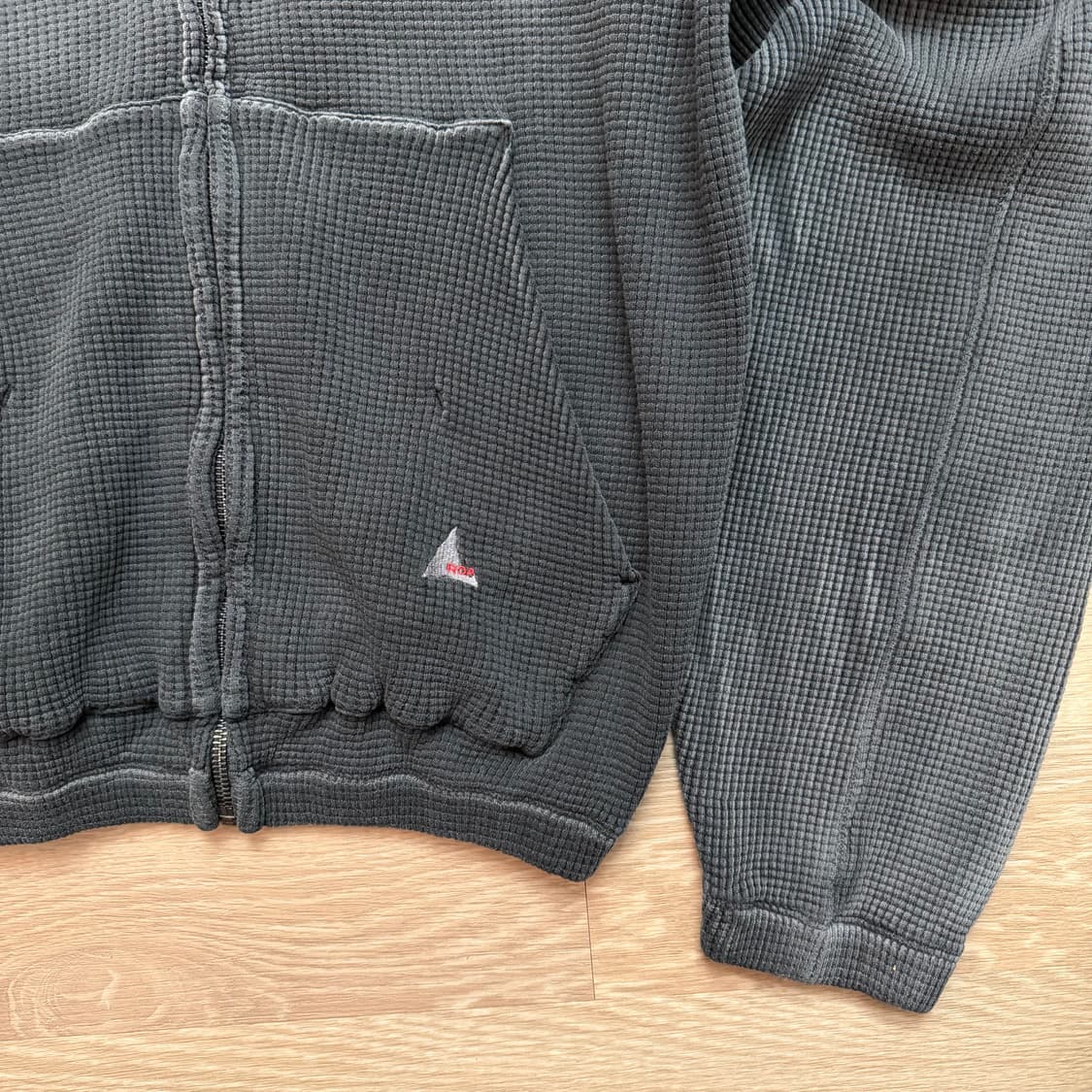 ROA sun faded waffle zip up hoodie (25fw 상품이미지4