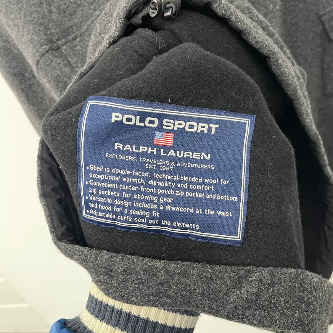 폴로 블랙 울 아노락 후드티 남xl 상품이미지3