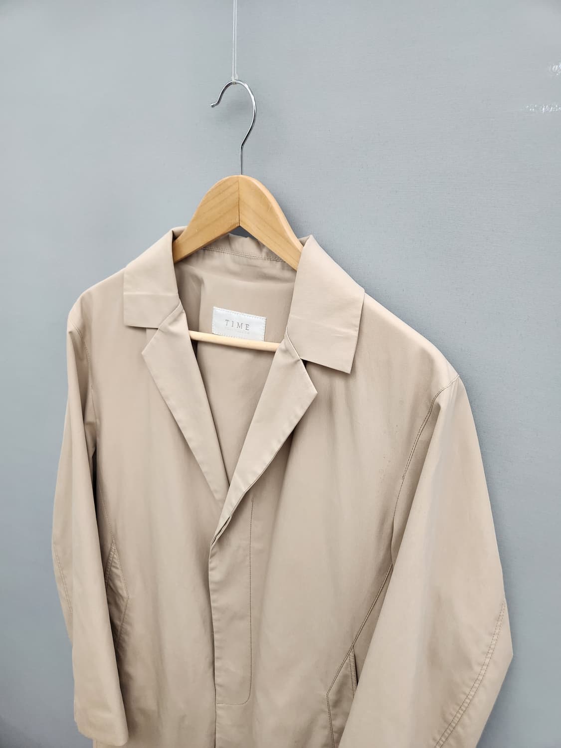 타임옴므 히든버튼 백슬릿 트렌치코트 상품이미지3