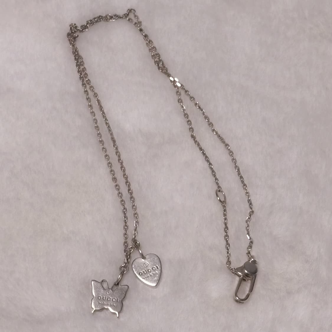 구찌 나비 하트 레터링 로고 925 실버 목걸이  상품이미지2
