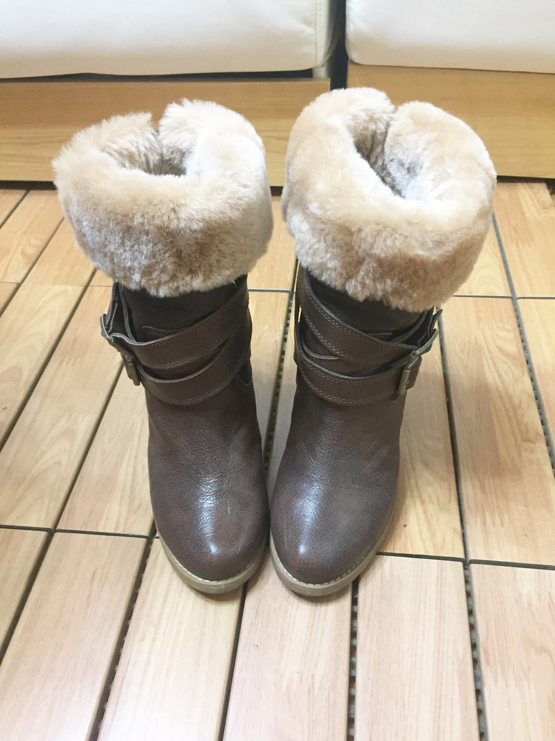 천연 가죽 털 부츠 230/상태최상 상품이미지2