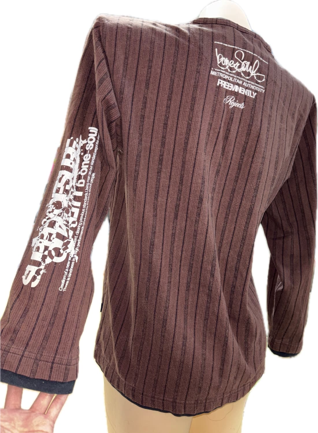 Y2k 레체 브라운 프린팅 롱슬리브 reche 4.8->급처 할인 상품이미지4