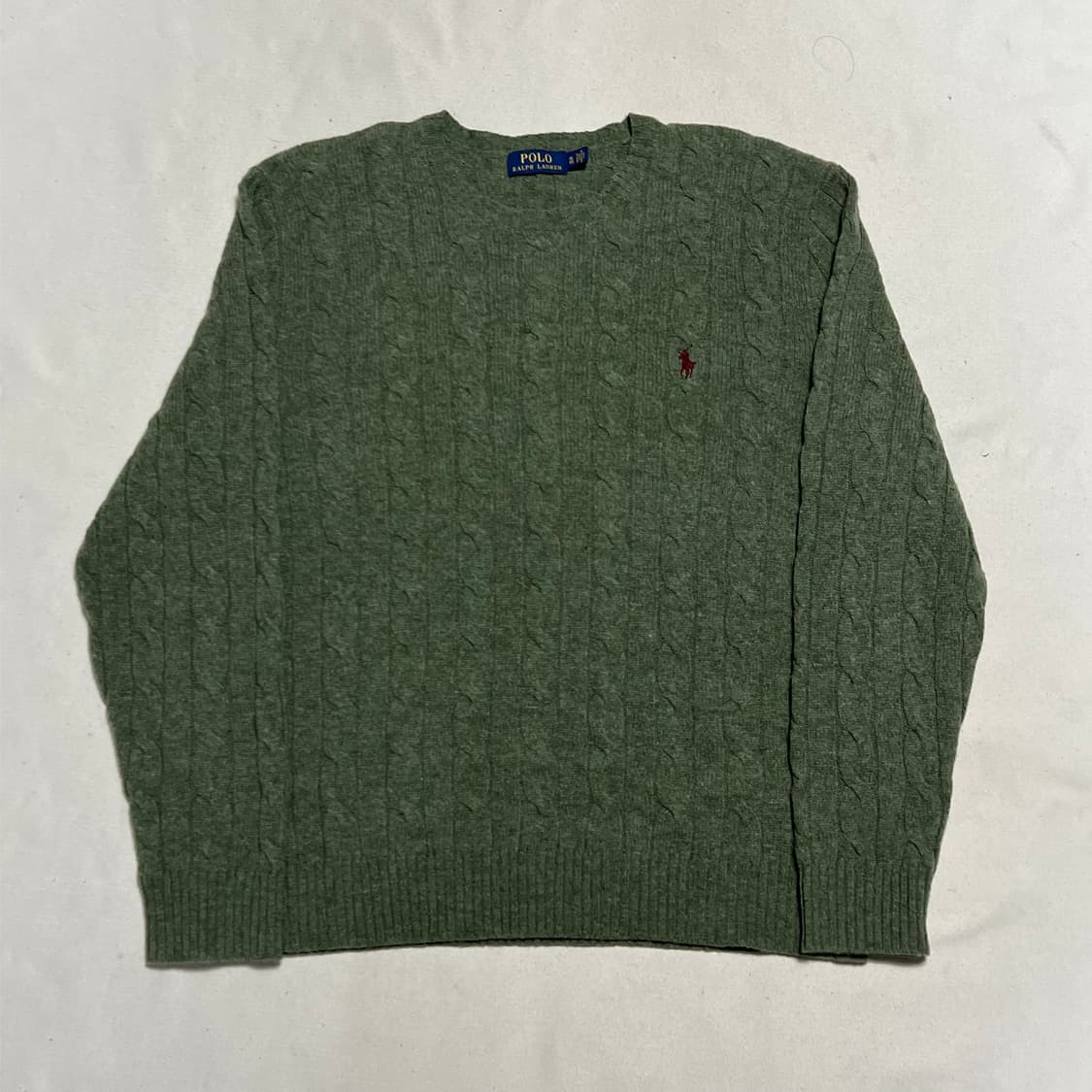 XL 폴로랄프로렌 메리노 울 그린 케이블 니트 상품이미지2