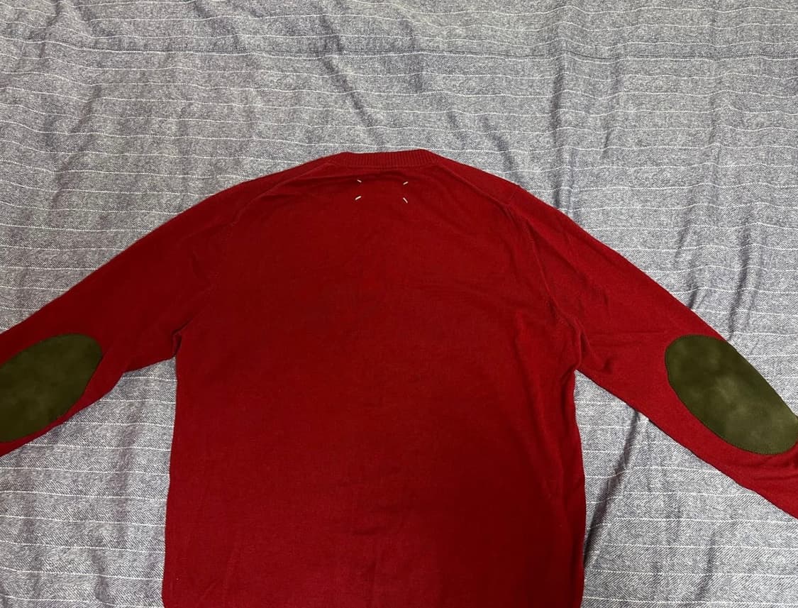 메종마르지엘라 엘보우 패치 니트 버건디 상품이미지1