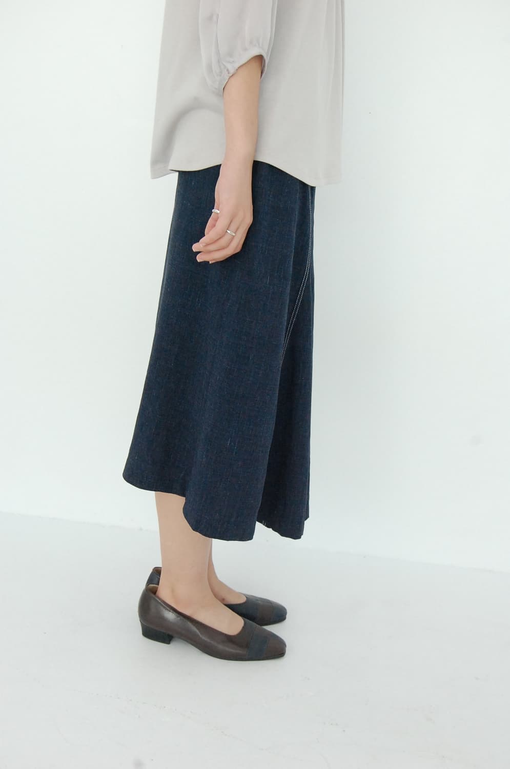 Parl masel linen stitch skirt 상품이미지3