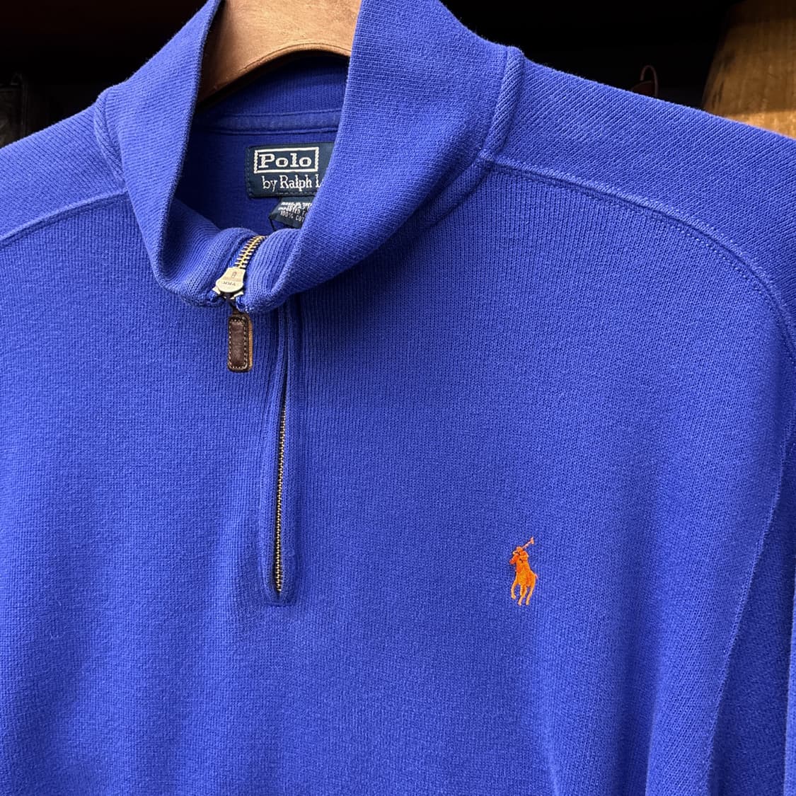 90s 폴로 랄프로렌 피마코튼 하프집업 니트 코발트블루 N922 상품이미지5