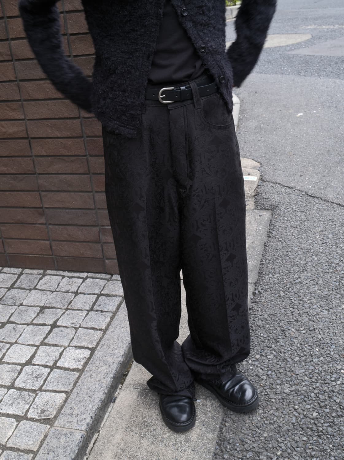 TAEY jacquard pants (black) 상품이미지1