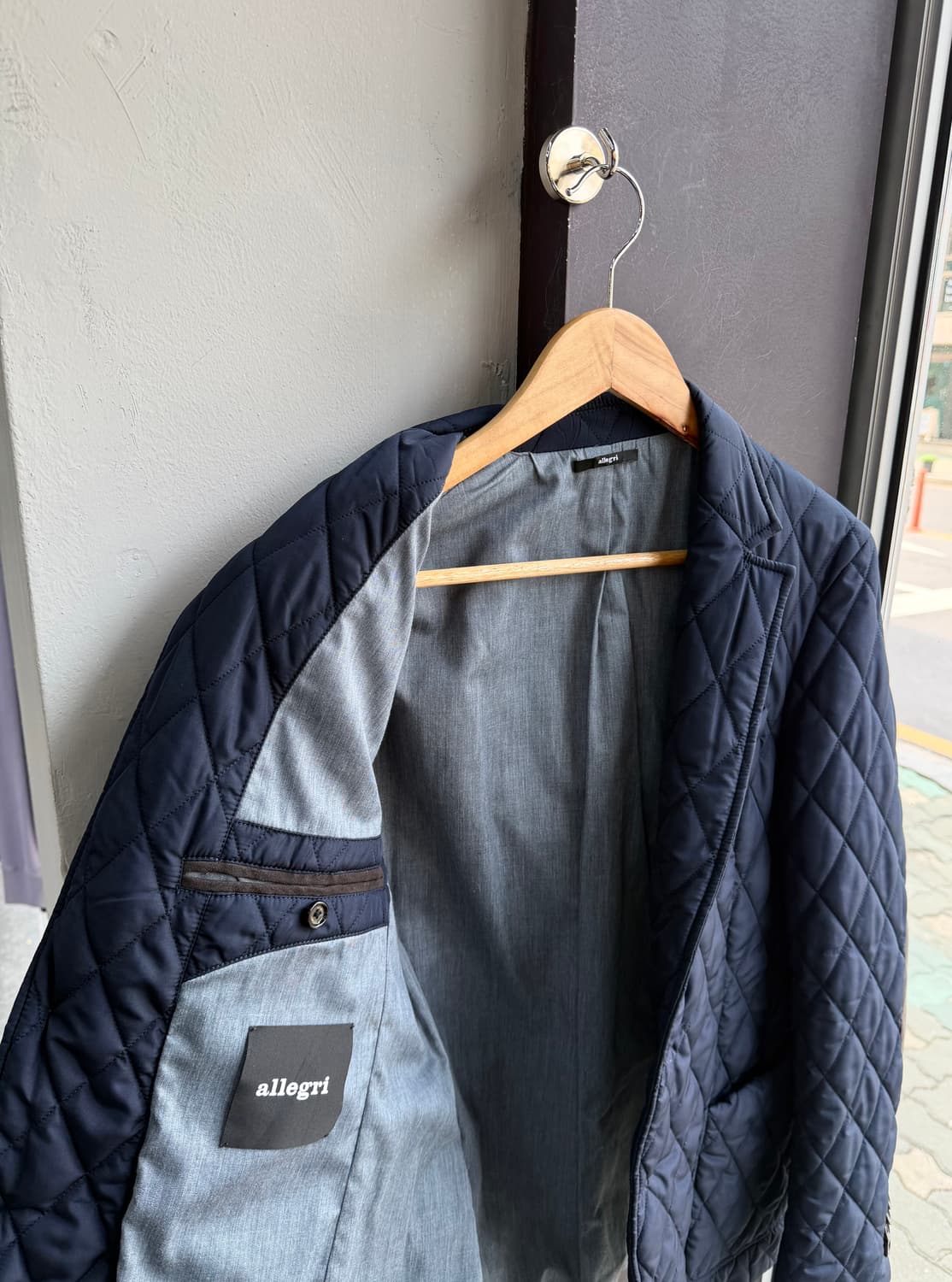 46/ 알레그리 퀄팅 스웨이드 엘보패치 경량패딩 상품이미지6