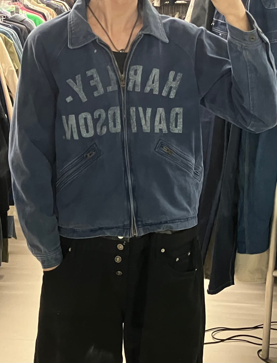 할리데이비슨 블루 코튼 워크 자켓 M 상품이미지6