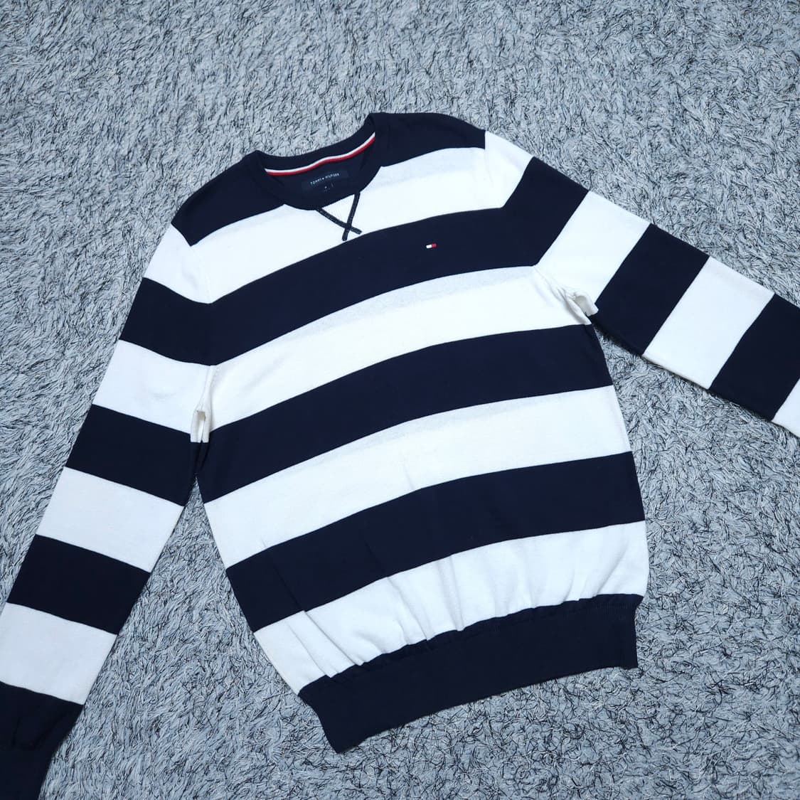  타미힐피거) M 남자 라운드 코튼니트 면니트 / 왕눈이샵 상품이미지1