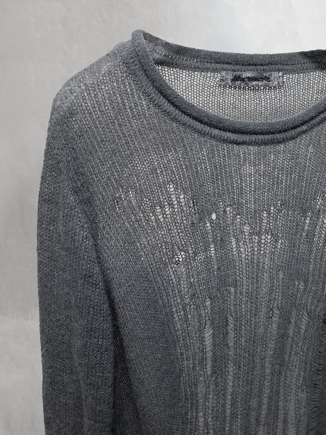 BLACKMERLE distressed mohair knit / grey 상품이미지4