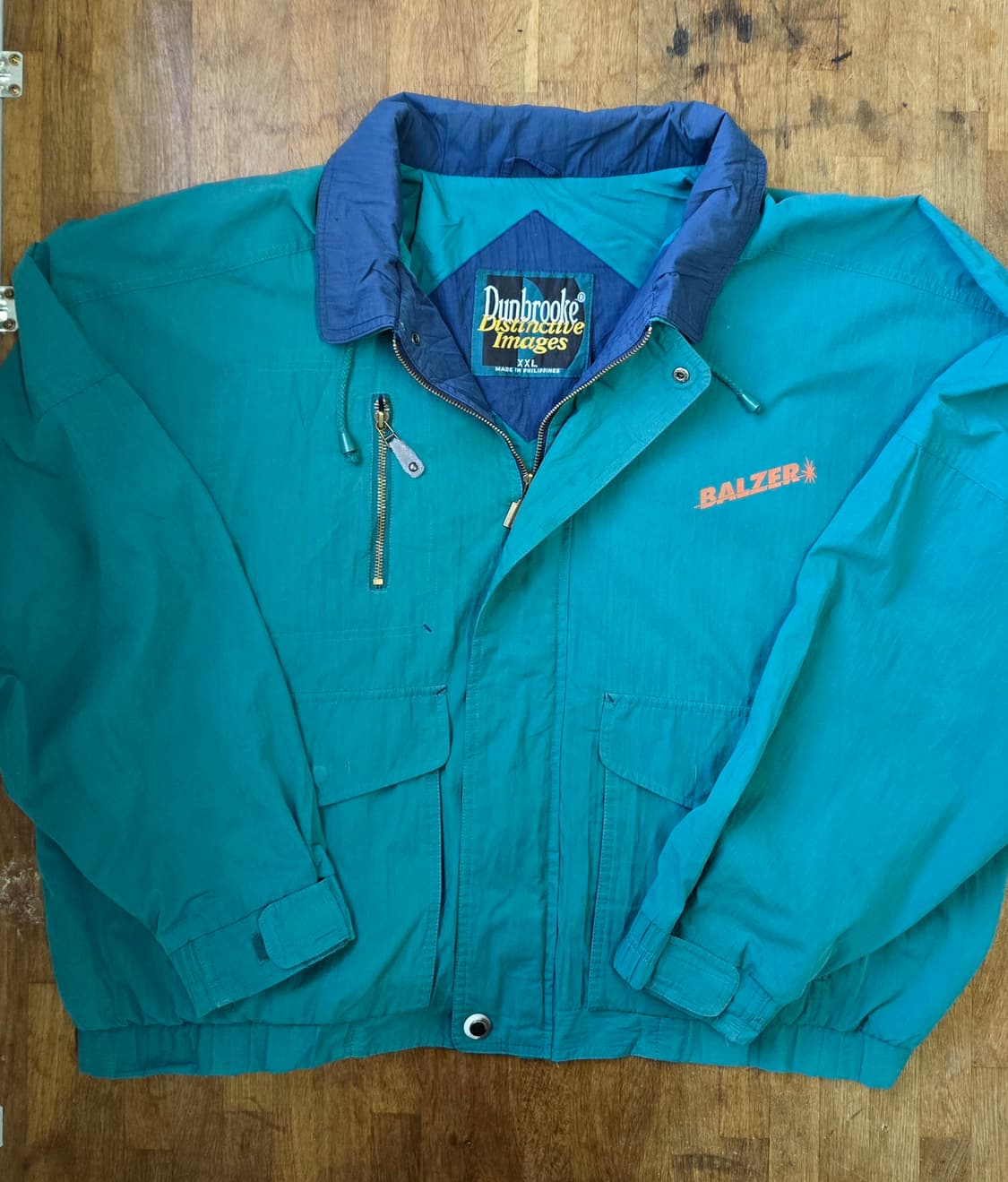 티파니 컬러 빈티지 블루종 자켓 윈드브레이커 XXL 상품이미지1