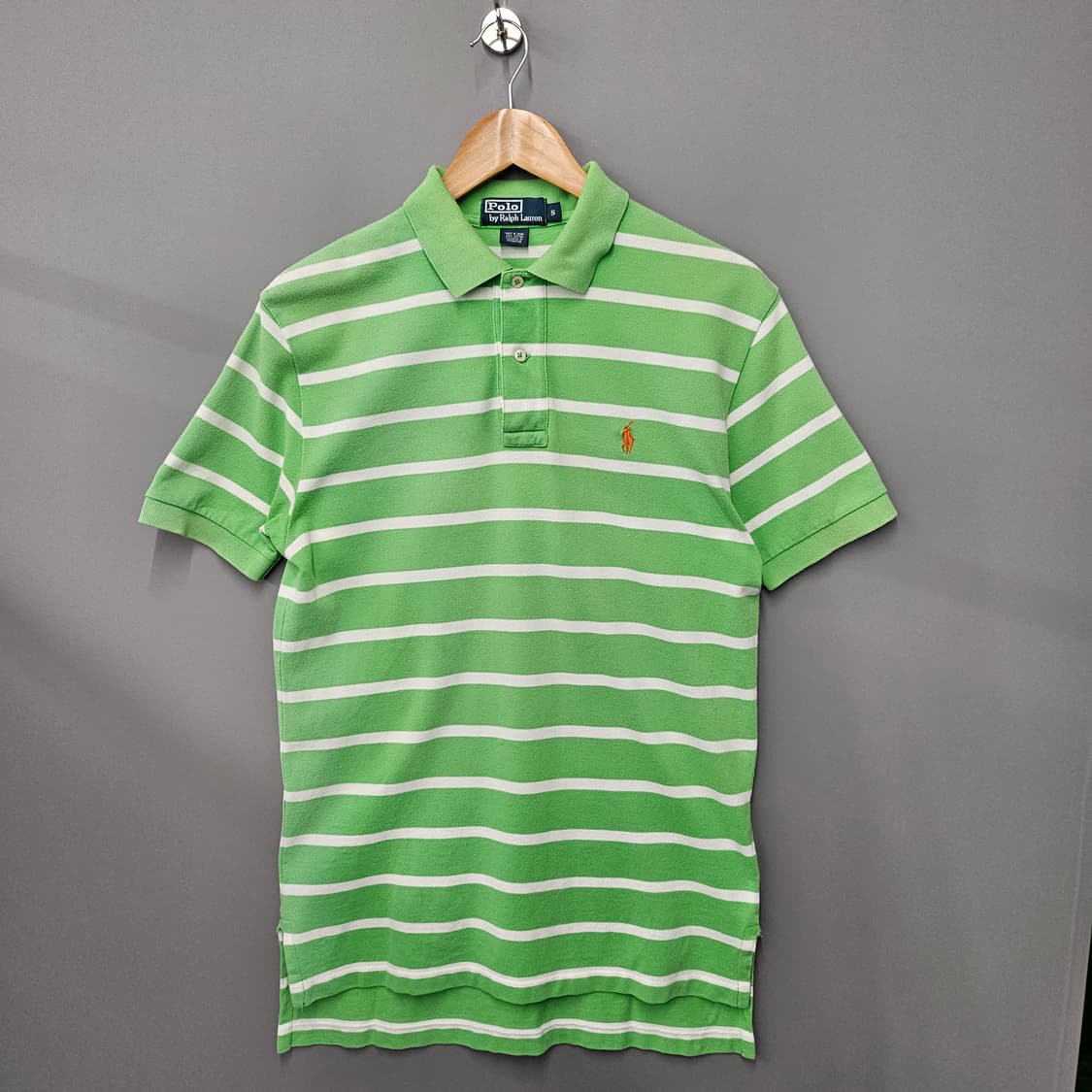 폴로 랄프로렌 스트라이프 반팔 카라티 그린 상품이미지1