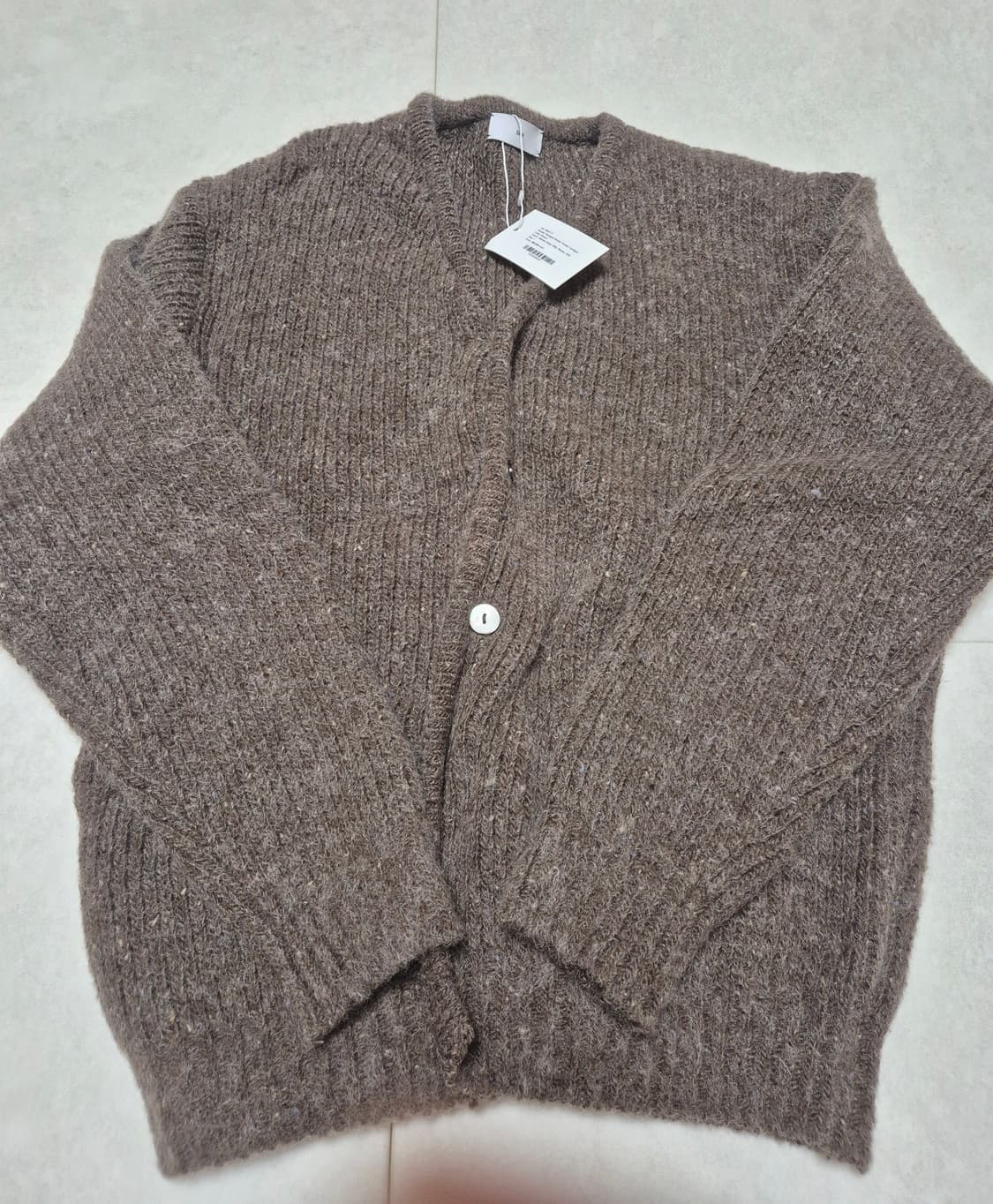 (새상품 1) SEW 도네갈 모헤어 트위드 가디건 브라운 상품이미지1