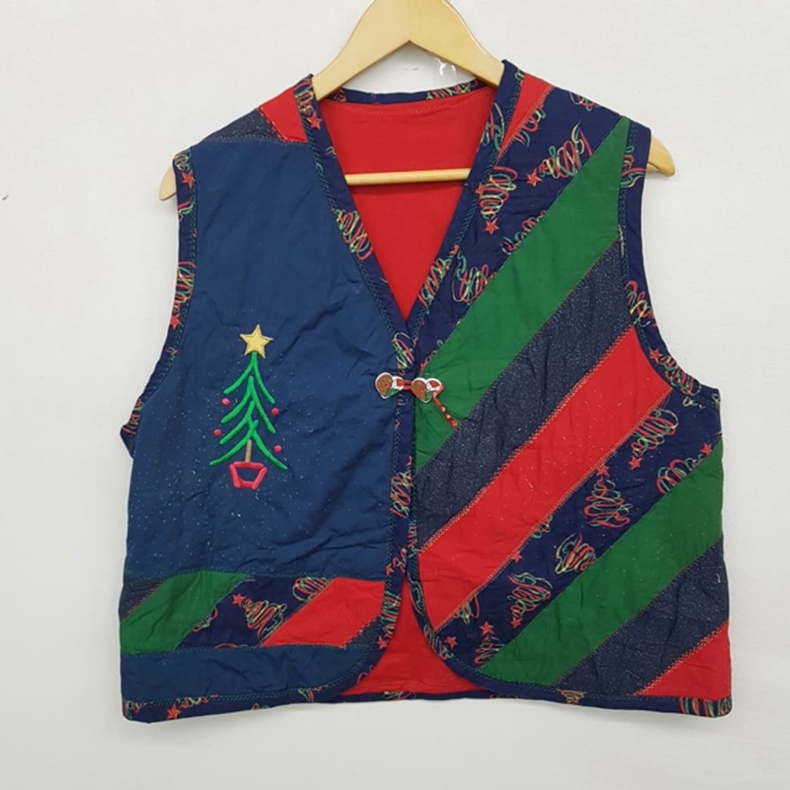 핸드메이드 크리스마스 패치워크 조끼 상품이미지1