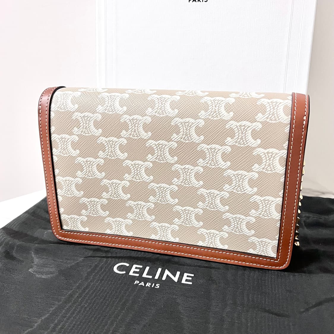 [새상품] 셀린느 마고 체인 지갑 카프스킨 그레지 숄더백 가방 상품이미지3