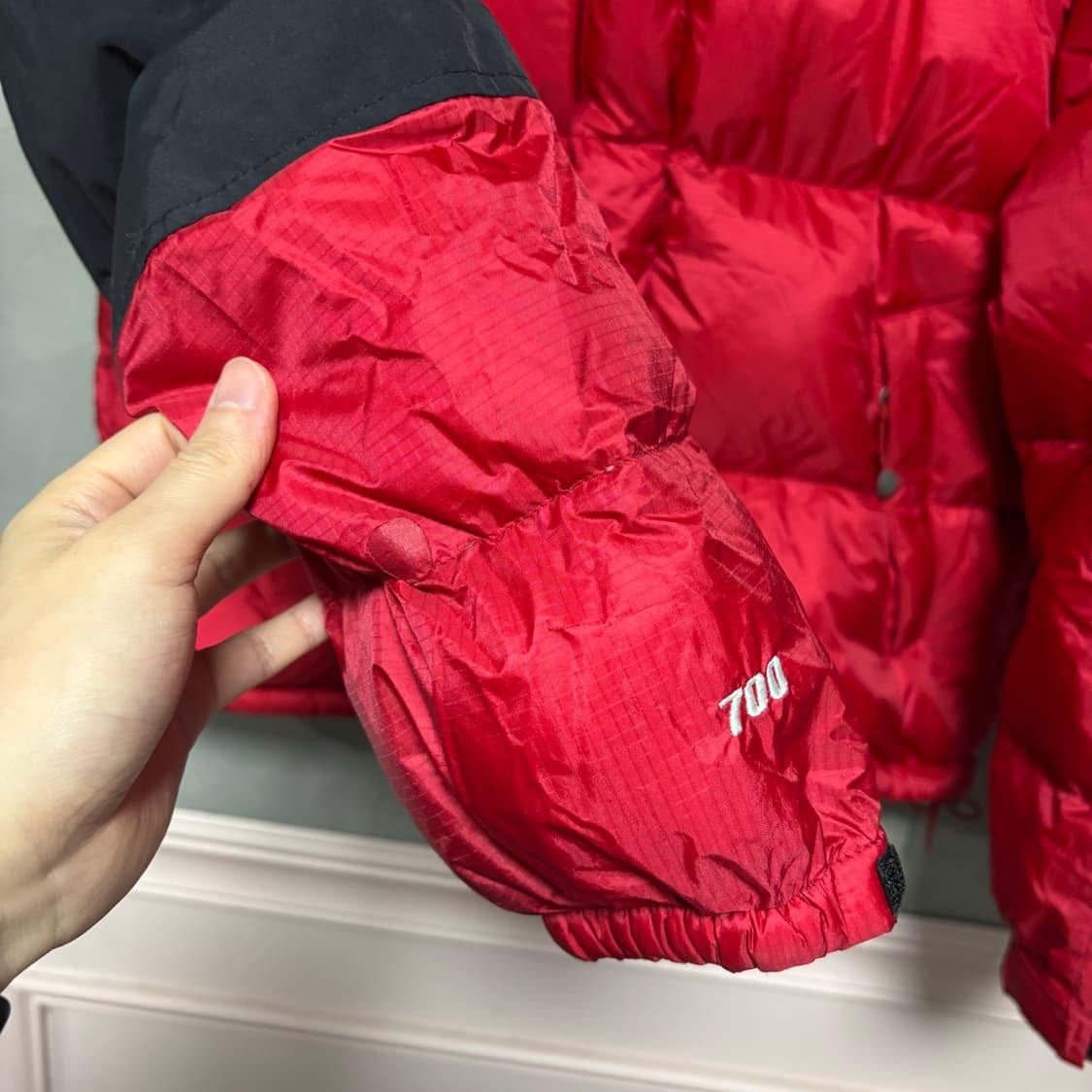 노스페이스 700 써밋시리즈 윈드스토퍼 구스다운 패딩 빨강 상품이미지4