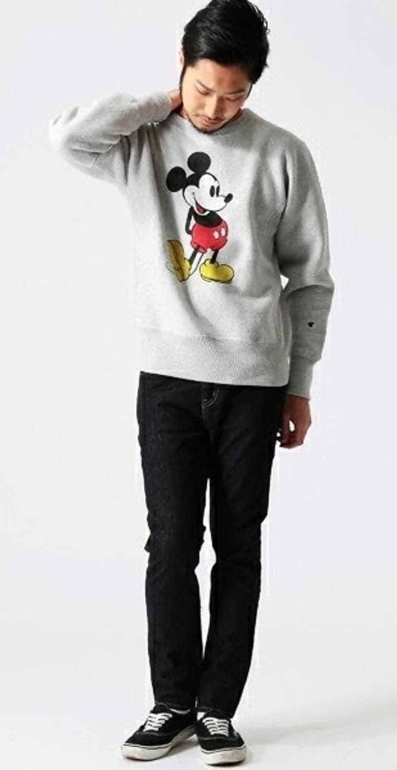 챔피온 빔즈 콜라보 디즈니 맨투맨 블루택 라지 상품이미지6