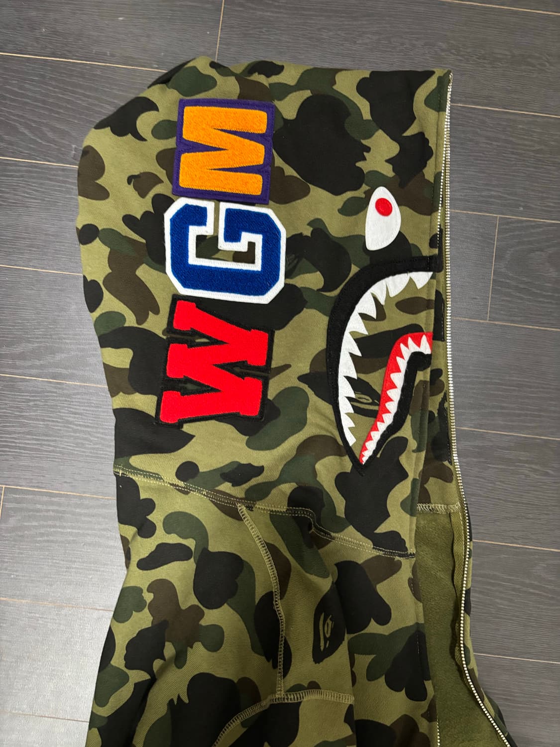 BAPE 카모 샤크 후드 XL 상품이미지4