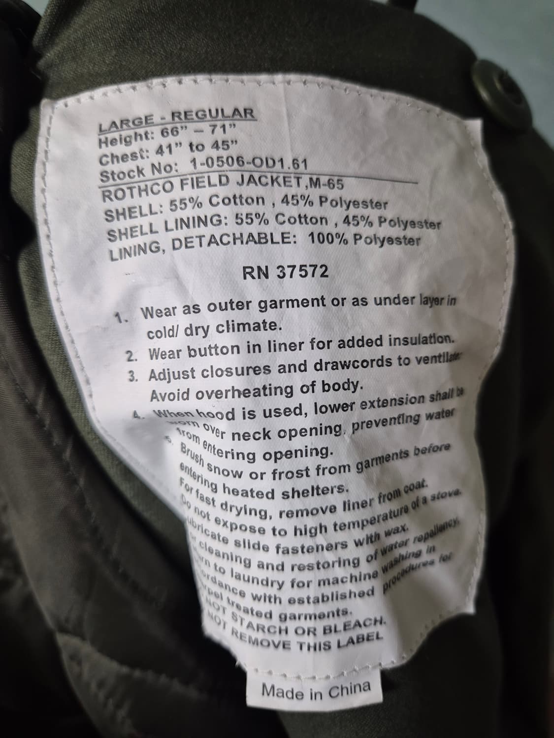 [110]밀리터리 M-65 점퍼자켓 상품이미지4