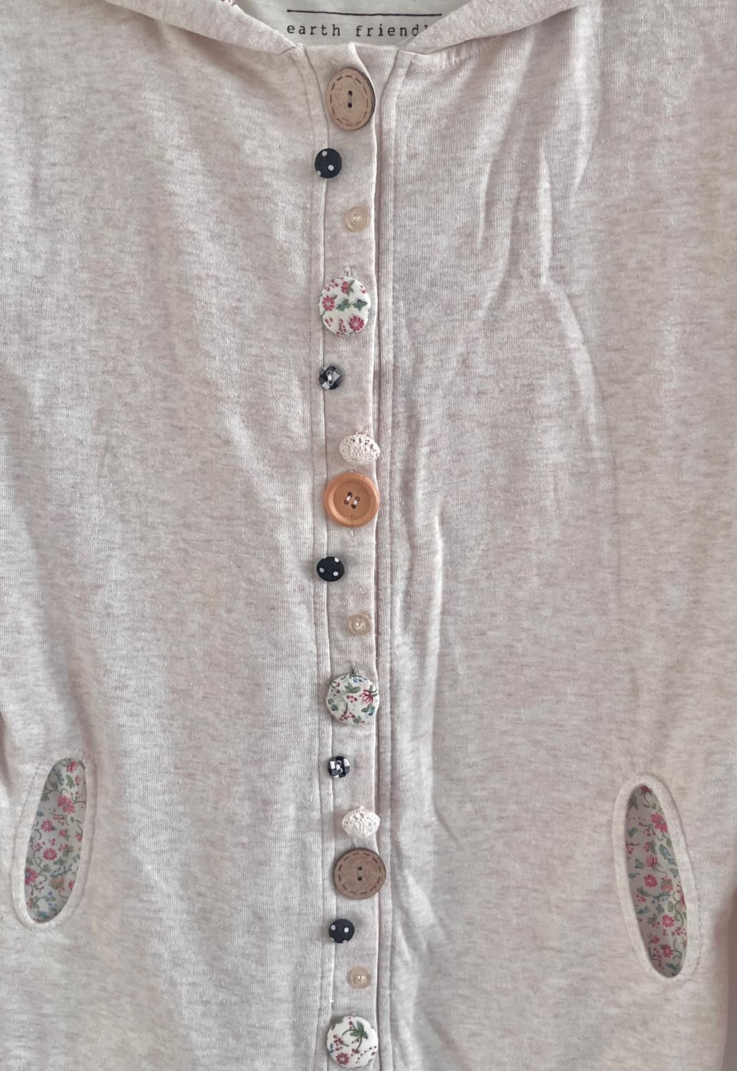 모리걸 잔꽃 단추 후드집업 상품이미지2