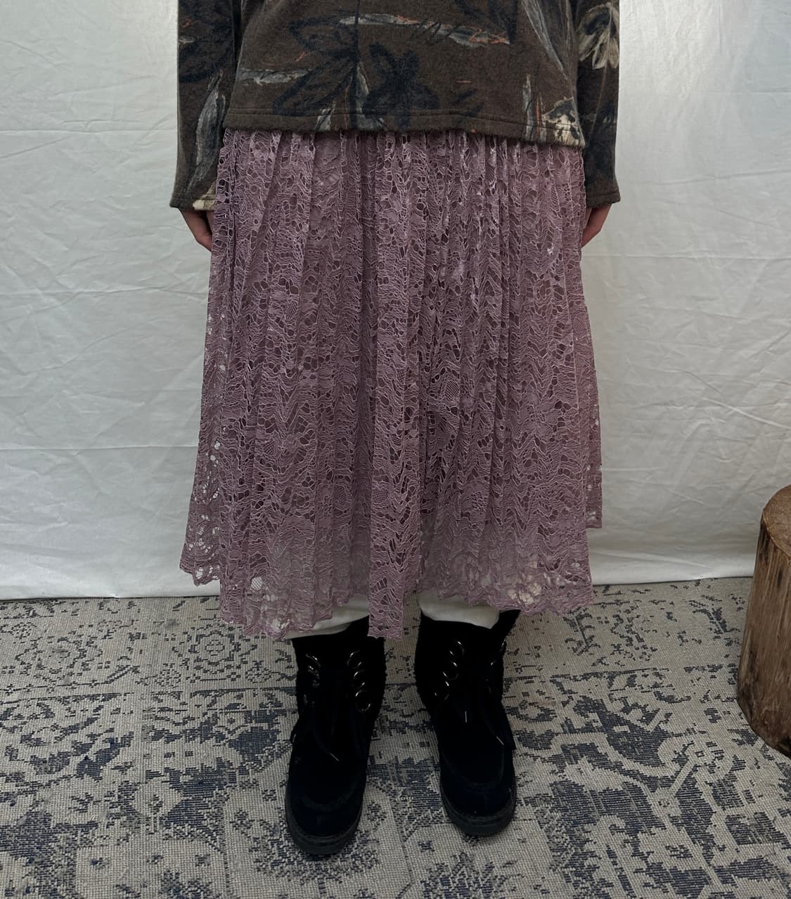 earth music 레이스 밴딩 스커트 상품이미지1