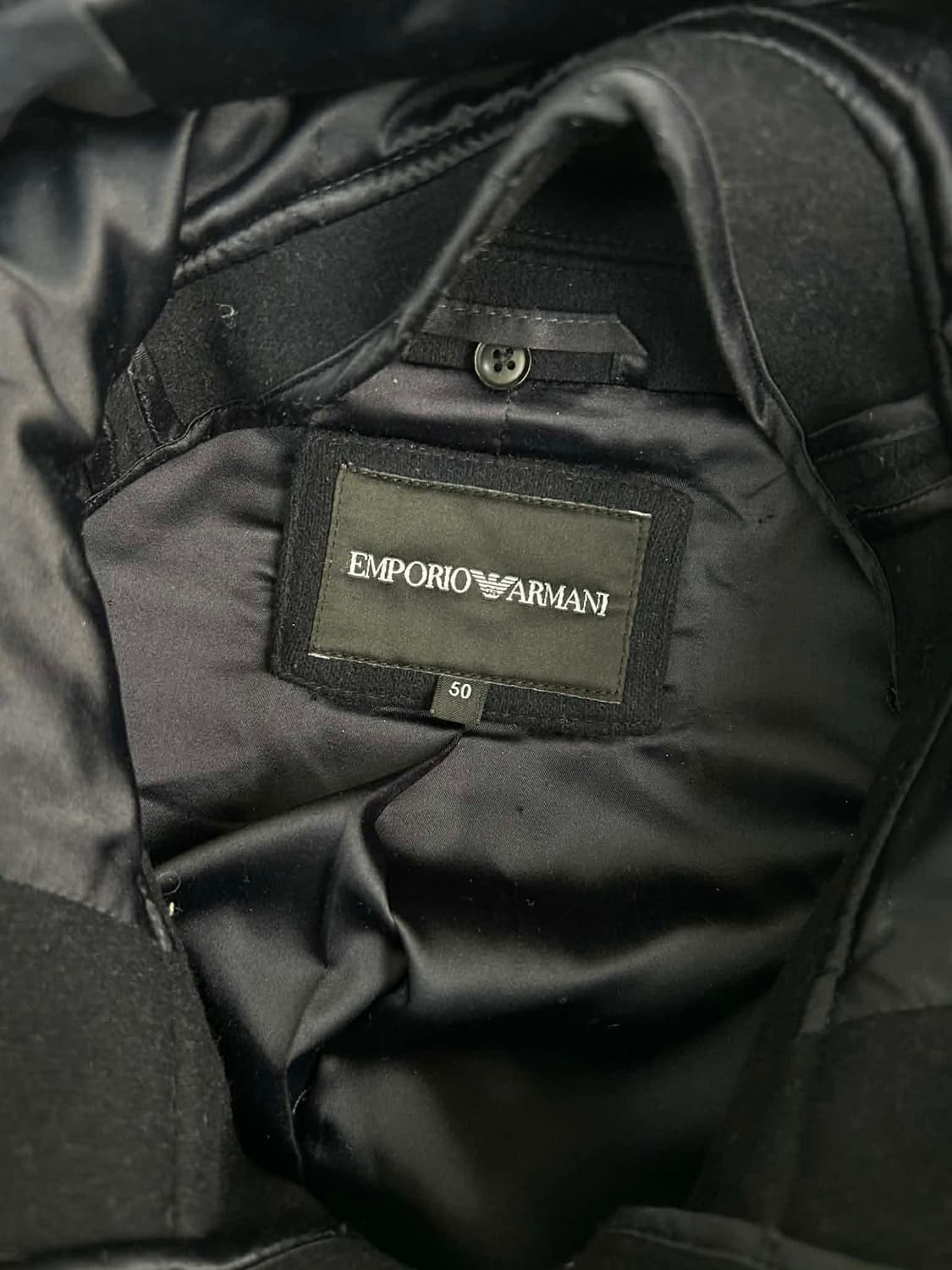 [50] 엠포리오 아르마니 후디드 레이어드 울 코트 상품이미지3