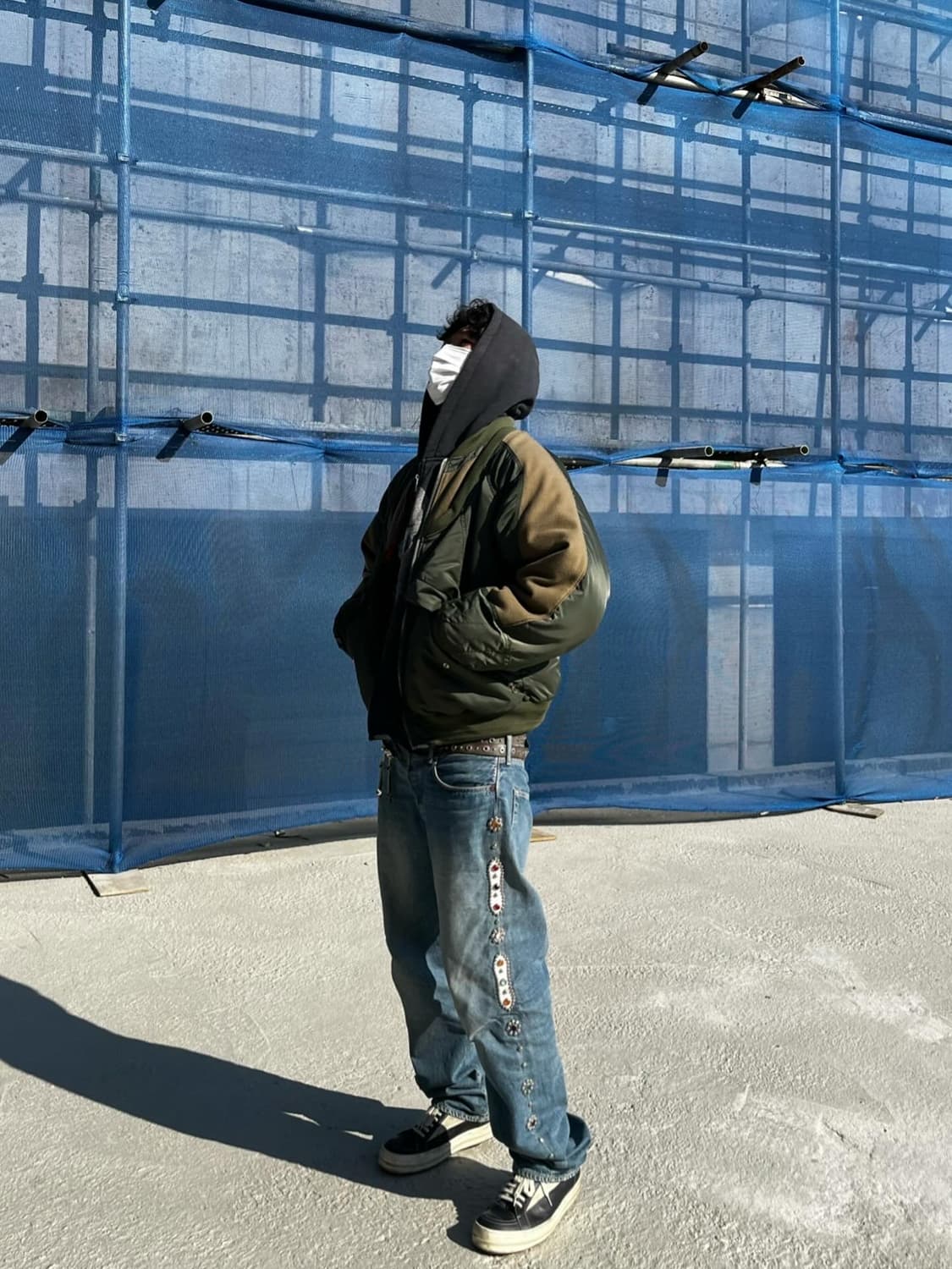 [46] 타카히로 미야시타 더 솔로이스트 14AW 이중봄버 자켓 올리브 상품이미지4