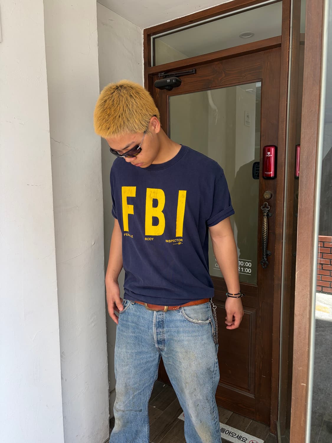 00’s FBI parody American culture print T 상품이미지1