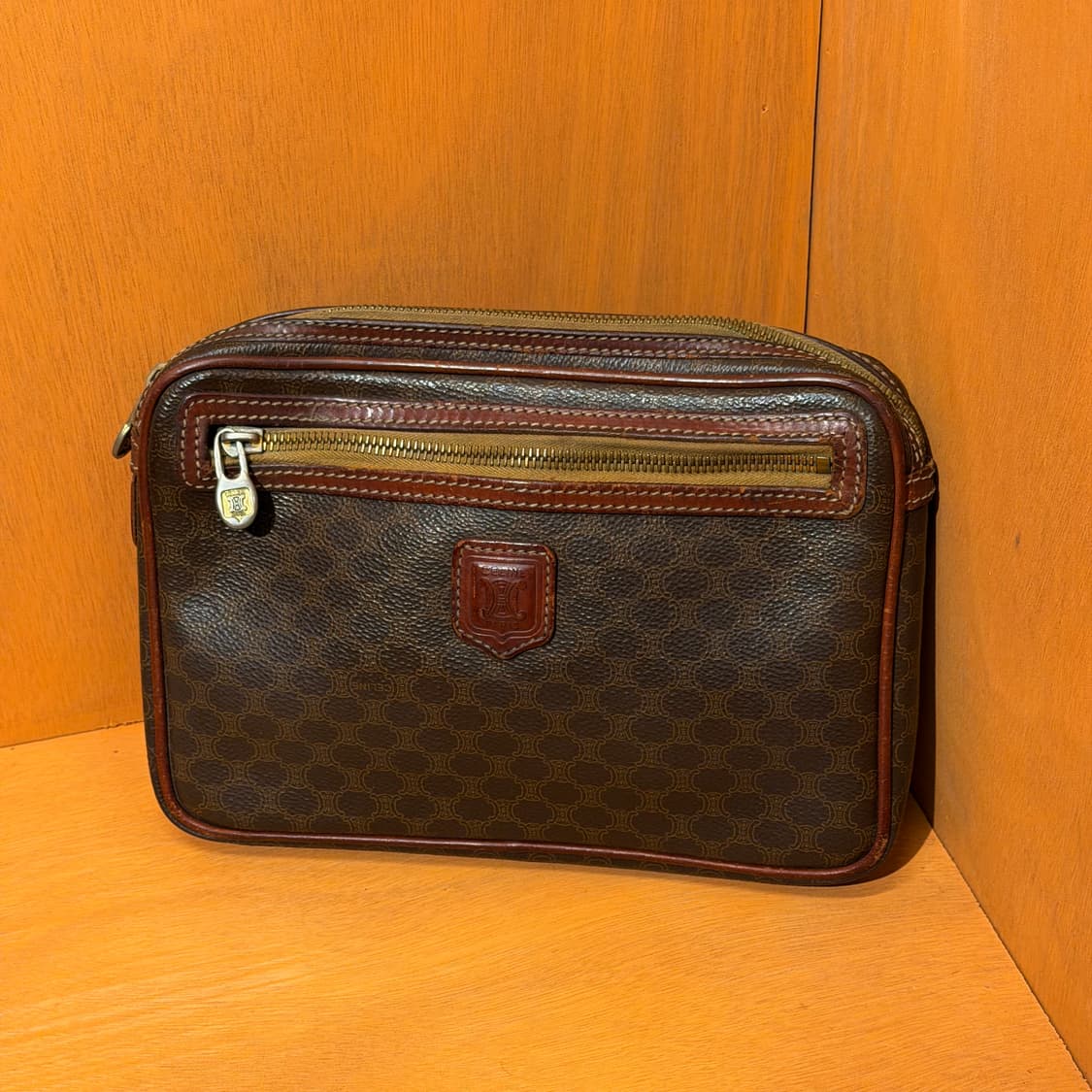 셀린느 빈티지 마카담 클러치 백 브라운 상품이미지6