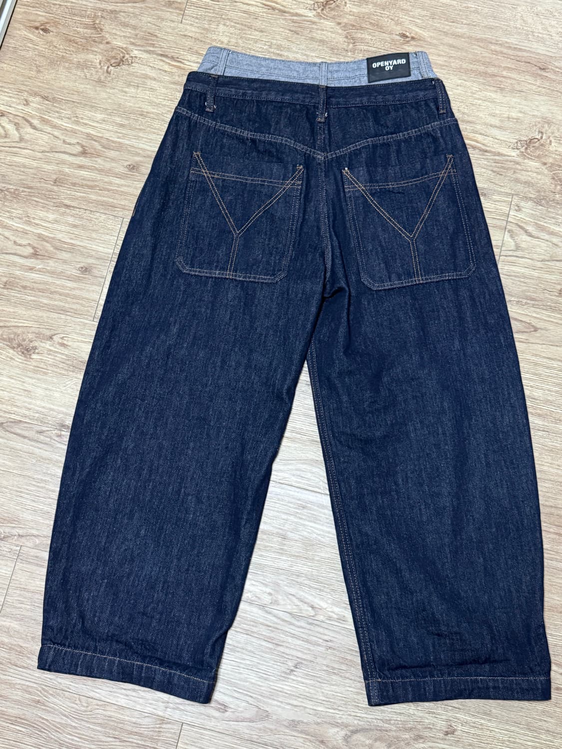 LAYERED WAIST WIDE VOLUME PANTS - INDIGO 상품이미지3